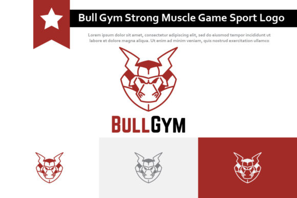 Bull Gym Strong Body Builder Game Logo Design
