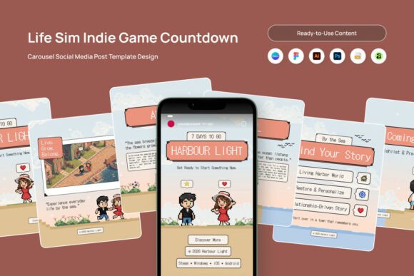 Cozy Indie Game Countdown Carousel Pack