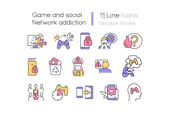 Game and Social Network Addiction Icons: A Design Guide