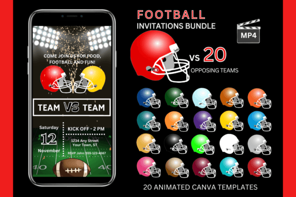Game Day Invites Made Easy: Red Team Bundle