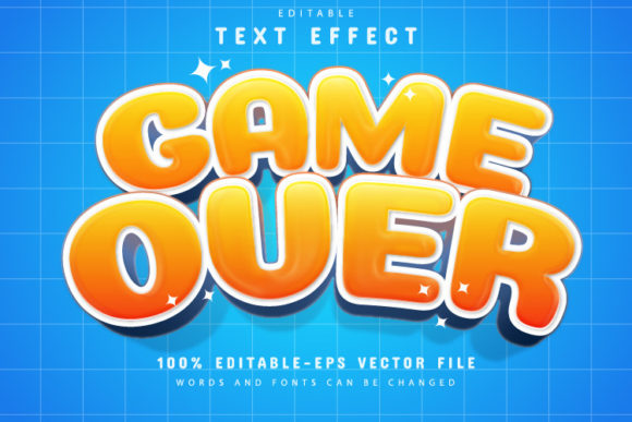 Game Over Cartoon Style Text Effect
