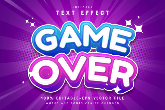 Game Over Cartoon Text Effect: Bold Retro Display