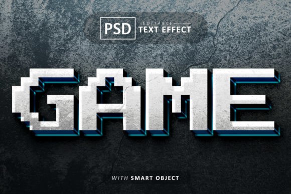 Game Pixel 3d Text Effect Editable