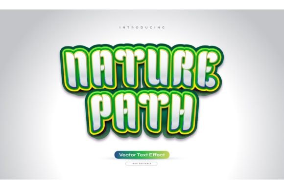 Game Style Nature Path Text: Editable Design Effect