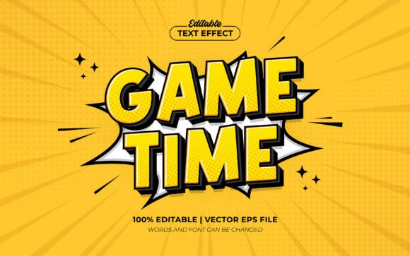 Game Time 3d Cartoon Pop Art Text Effect