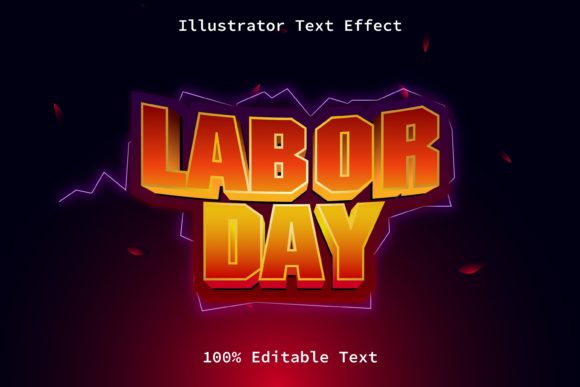 Labor Day Modern Game Style Text Effect for Adobe Illustrator
